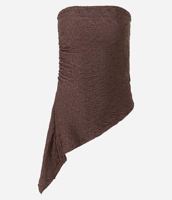 Blusa Tomara Que Caia Texturizada com Barra Assimétrica