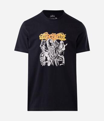 Camiseta Regular em Algodão com Estampa da Banda Aerosmith