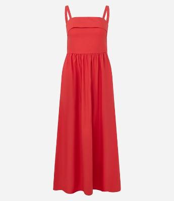 Vestido Longo em Algodão com Alças Finas