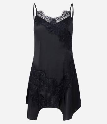 Vestido em Cetim com Detalhes em Renda