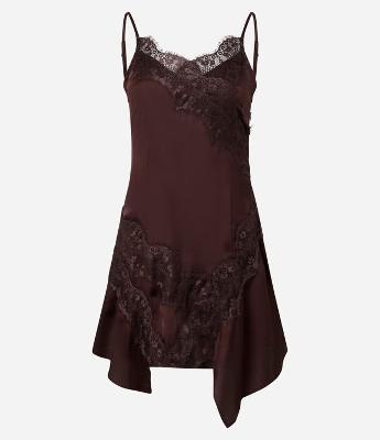 Vestido em Cetim com Detalhes em Renda