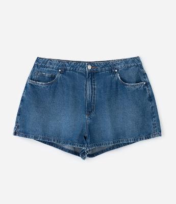 Short Boyfriend em Jeans com Abertura Lateral Curve & Plus Size