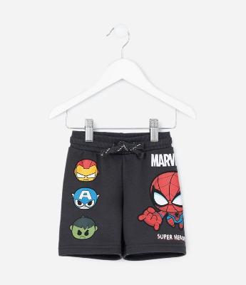 Bermuda Infantil em Moletom com Estampa Avengers – Tam 2 a 6 Anos