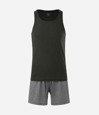 Pijama Curto em Algodão com Regata em Linho