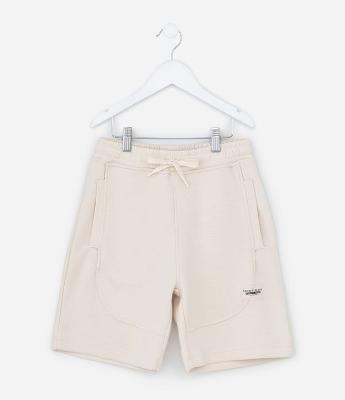 Bermuda Infantil em Moletom com Bolsos Laterais - Tam 5 a 14 Anos