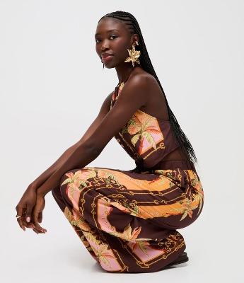 Calça Pantalona em Viscose com Estampa Floral e Cós com Elástico