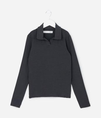 Blusa Infantil em Ribana com Gola Polo – Tam 5 a 14 Anos