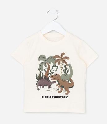 Camiseta Infantil com Estampa de Dinossauros – Tam 1 a 6 Anos