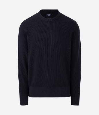 Suéter Texturizado em Piquet com Decote Canoa