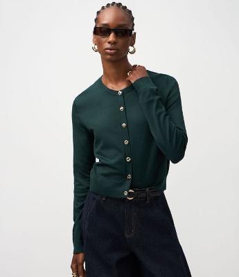 Cardigan Regular em Tricô com Botões e Modelagem