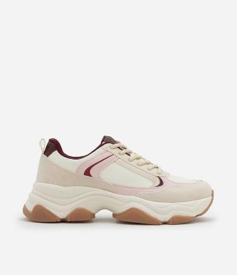 Tênis Chunky em PU Texturizado com Cadarço