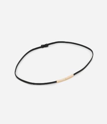 Cinto Estreito em PU com Metais Nas Extremidades