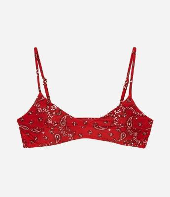 Biquíni Top Camisetinha com Estampa Paisley