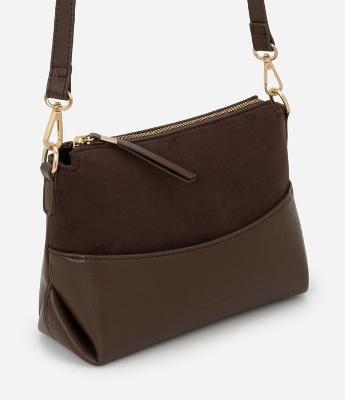 Bolsa Transversal Pequena em PU com Zíper