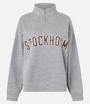 Blusão Oversized Moletom sem Felpa com Lettering