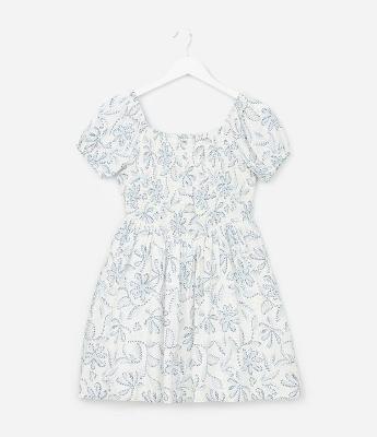 Vestido Infantil em Viscose com Manga Bufante – Tam 5 a 14 Anos