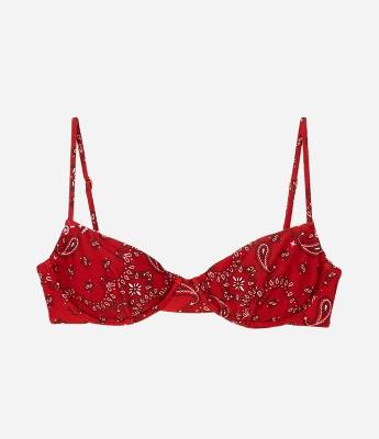 Biquíni Top Meia Taça com Estampa Paisley