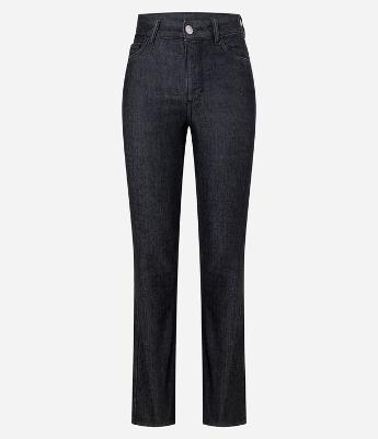 Calça Reta em Jeans com Elastano e Cintura Alta