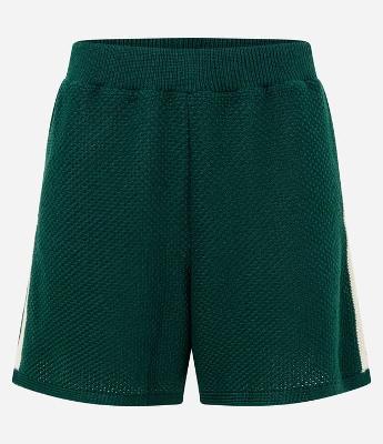 Bermuda Wide Leg com Efeito Tricô e Cós Elástico