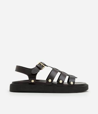 Rasteira Sport Sandal em PU com Tiras Largas