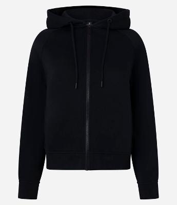 Casaco em Moletom com Capuz e Zíper Frontal