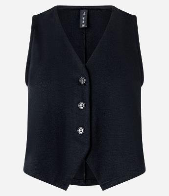 Colete Sem Mangas em Ponto Roma com Botões