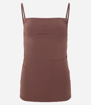 Blusa Meia Malha com Alças Finas e Franzidos nas Laterais