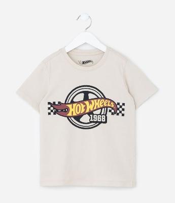 Camiseta Infantil com Estampa Hot Wheels Grid – Tam 4 a 12 Anos