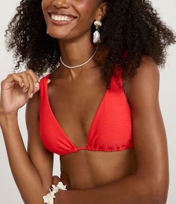 Biquíni Top em Microfibra Texturizada Canelada com Alça Paralela