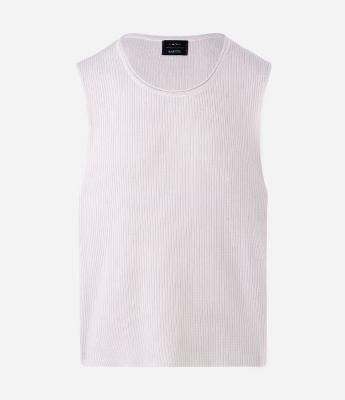 Regata em Tricô Texturizado com Puídos