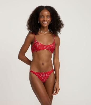 Biquíni Calcinha String com Fio Duplo e Estampa Paisley