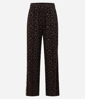 Calça Wide em Moletom sem Felpa com Frisos Laterais