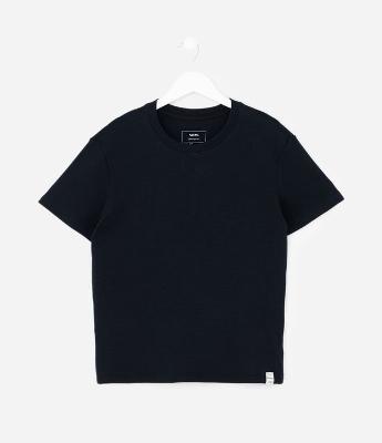 Camiseta Infantil Texturizada com Gola Redonda – Tam 5 a 14 Anos