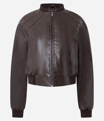 Jaqueta Bomber em PU com Golinha Alta