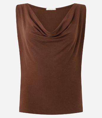 Blusa Sem Manga com Decote Degagê e Efeito Drapeado