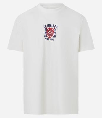 Camiseta Comfort com Estampa Localizada Japonismo Máscara