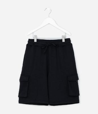 Bermuda Infantil com Bolsos Cargo - Tam 5 a 14 Anos