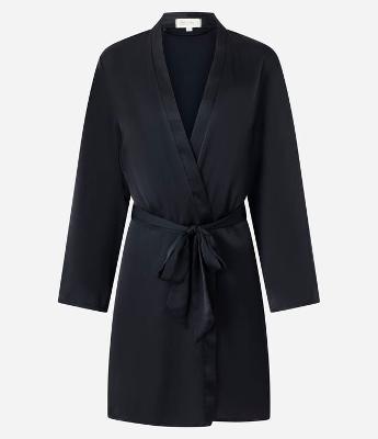 Robe Manga Longa Acetinado com Amarração