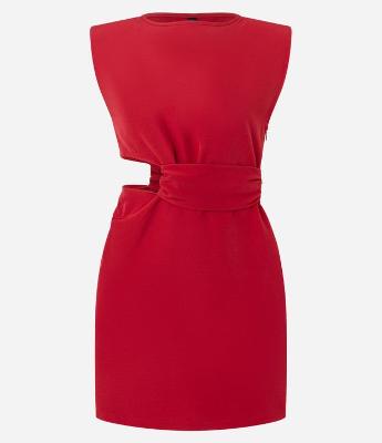 Vestido Curto de Alfaiataria com Cut Out Lateral