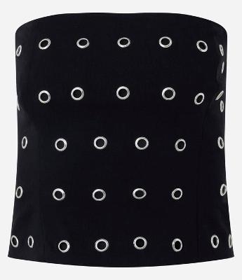 Blusa Tomara que Caia com Aplicação de Ilhós Metálicos