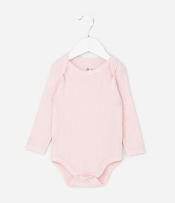 Body Infantil em Cotton Pointelle com Gola Americana – Tam RN a 18 Meses
