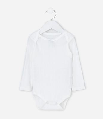 Body Infantil em Cotton Pointelle com Gola Americana – Tam RN a 18 Meses