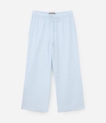 Calça de Pijama com Estampa de Listras em Fio Tinto Curve & Plus Size