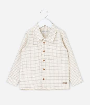 Camisa Infantil em Flanela Xadrez com Bolsos – Tam 1 a 6 Anos