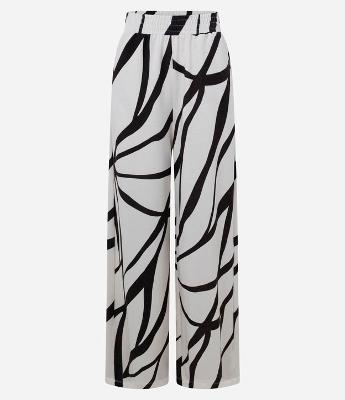 Calça Reta Comprida com Estampa Abstrata