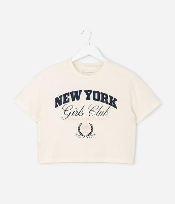 Camiseta Infantil em Algodão com Estampa New York – Tam 7 a 16 Anos