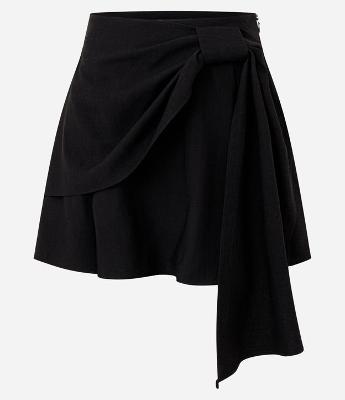 Saia Curta em Alfaiataria com Efeito de Laço Frontal