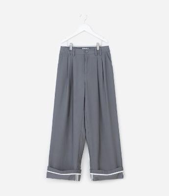 Calça Infantil Wide em Alfaiataria com Barra Dobrada – Tam 5 a 14 Anos