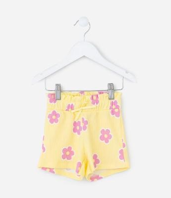Short Infantil Clochard com Estampa Floral – Tam 1 a 6 Anos