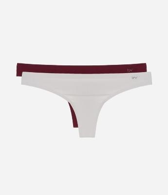 Kit 02 Calcinhas Biquini Fio em Microfibra